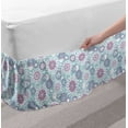 thumbnail image 2 of Floral Bed Skirt, Repetitive Abstract Pointed Petals Tricolor Style Illustration, Elastic Bedskirt Dust Ruffle Wrap Around for Bedding Decor, 4 Sizes, Mauve Pale Blue Grey, by Ambesonne, 2 of 2