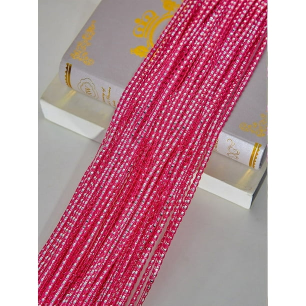 Nvzi 1 paquete de cortinas de 39 x 79 pulgadas para puertas, divisores de ambientes,cortinas colgantes con cuentas para puertas de armarios de dormitorios, rosa