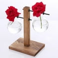 thumbnail image 2 of CNKOO Plant Container Retro Stable Bottom Clear Wood Stand Glass Planter for Home, 2 of 8