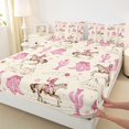 thumbnail image 3 of Homewish Pink Cowgirl Boot Full Size Sheets for Teens, Hippie Western Cactus Bed Sheets, Farmhouse Horse Animal Sheet Sets, Ultra Soft Bedroom Decor, 4pcs, 3 of 7