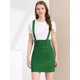 thumbnail image 4 of Falda de tirantes Rectos Allegra K de cintura Alta para Mujer Verde XL, 4 of 6