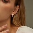 thumbnail image 5 of GDCOIN Hoop Earrings 14K Gold Plated Delicate CZ Simple Jewelry for Women, 5 of 7