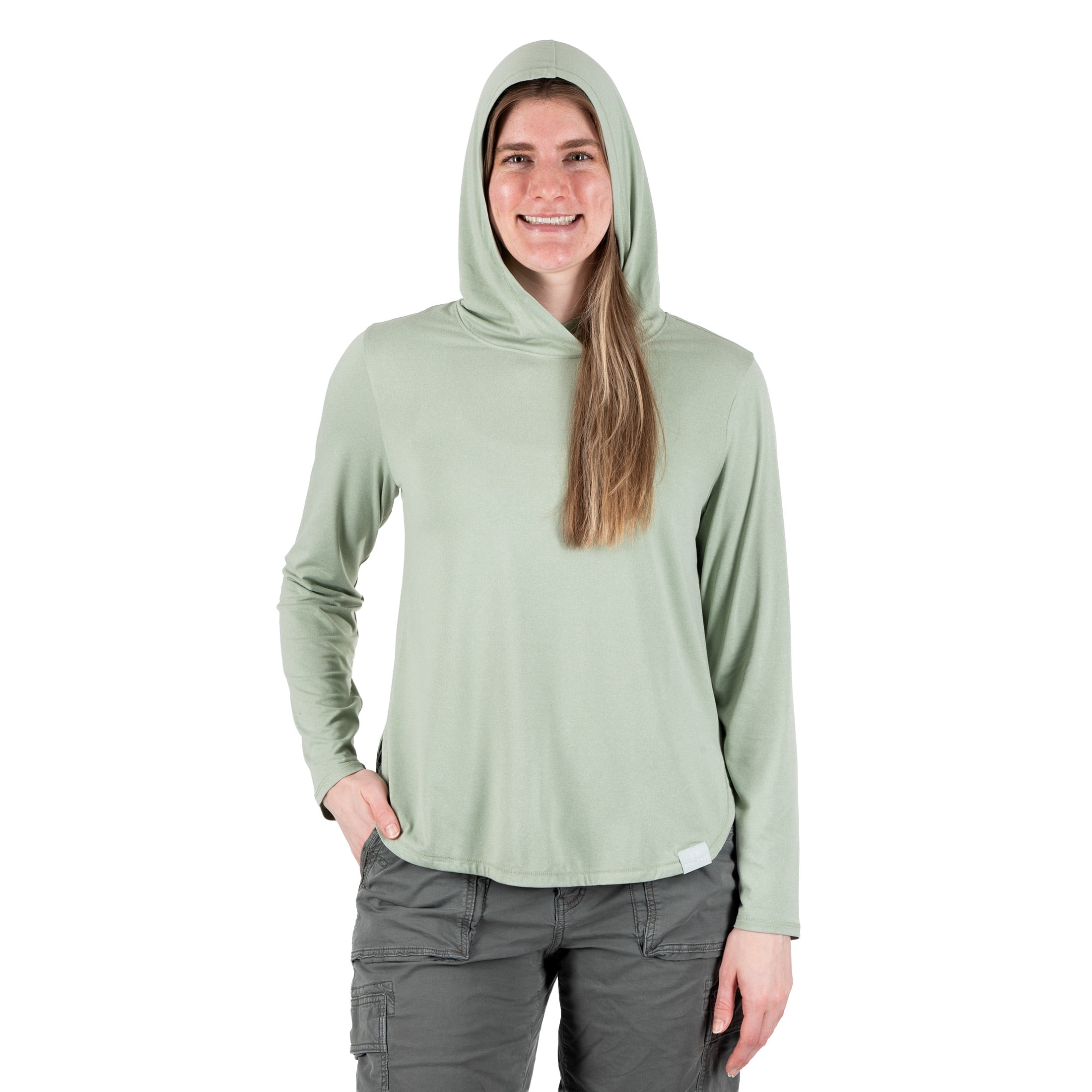 Realtree Women's Long Sleeve Performance Fishing Hoodie, Heathered Mint, S