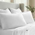 thumbnail image 4 of Superior Chloe 100% Cotton Percale Linen Texture Duvet Cover Set, King California King, Ivory, 4 of 11