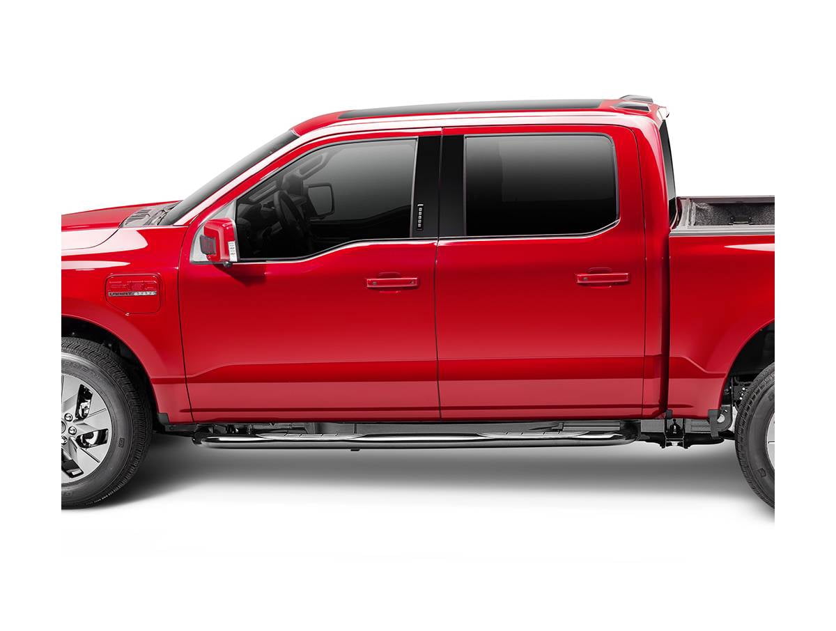 Ionic by RealTruck Pro Series 3" Black Nerf Bar Side Steps Compatible With 2015-2018 Ford F150 Supercrew/2017-2018 Super Duty F250 F350