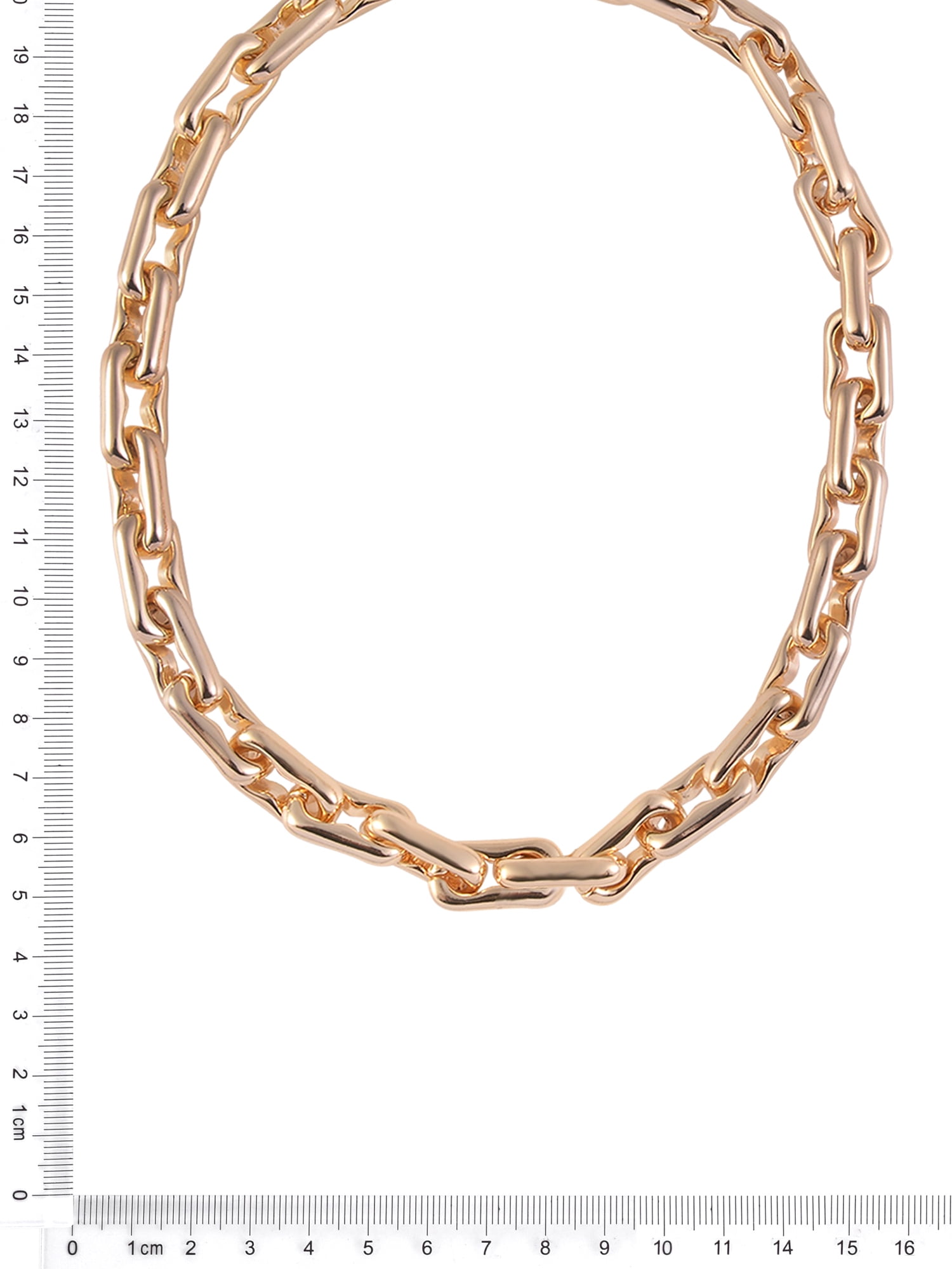 Time and Tru Women's Thick Wavy Rectangular Links Goldtone Necklace