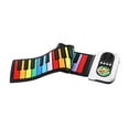 thumbnail image 3 of Teclado de piano enrollable, piano enrollable portátil, piano de viaje, teclado de piano eléctrico para regalo de vacaciones, sala de estar, hogar, 49 teclas de color, 3 of 9