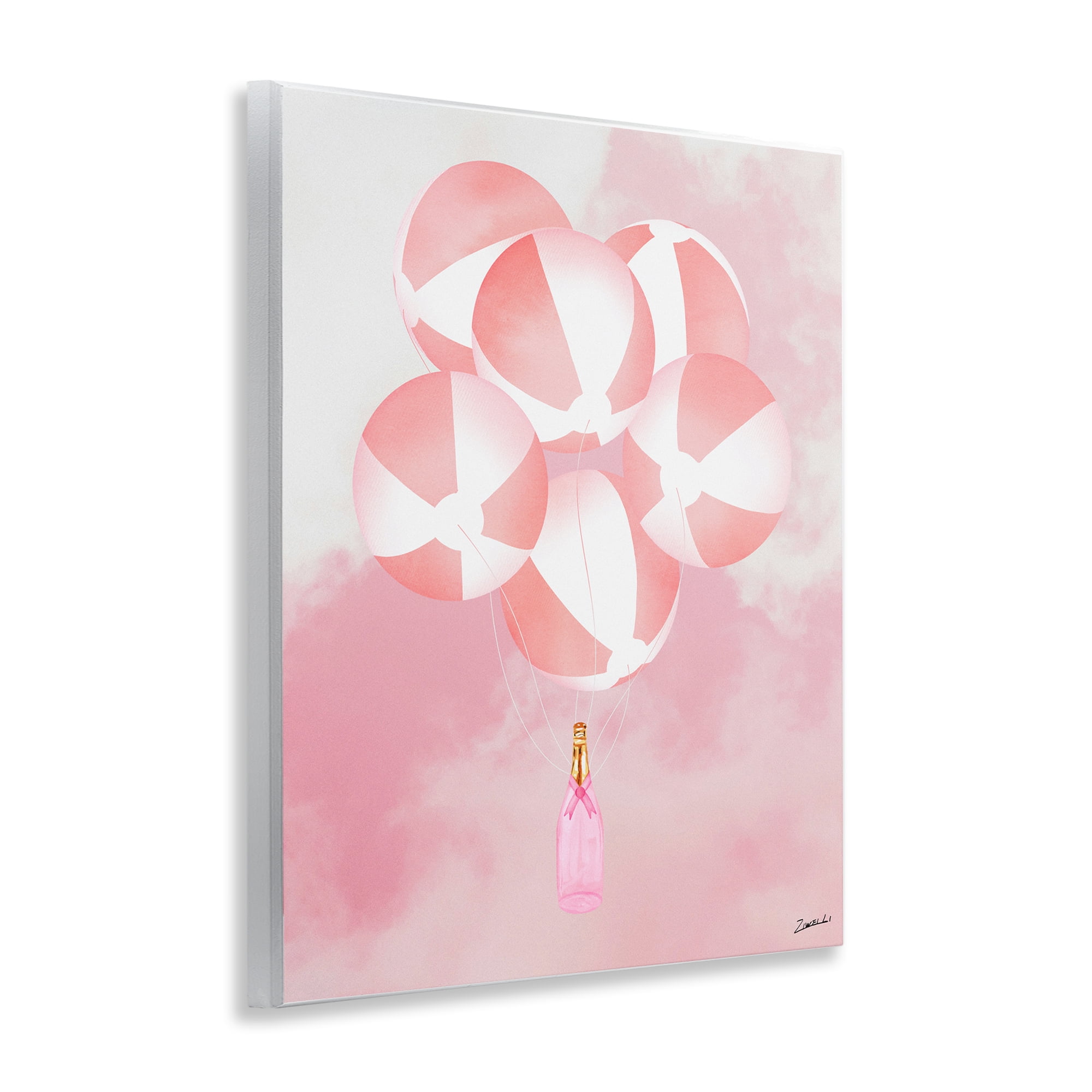 Stupell Industries Beach Ball Balloons & Champagne Food & Beverage Painting Unframed Art Print Wall Art, 11 x 14