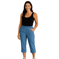 thumbnail image 5 of Turtle Bay New York Women’s Pull-On Stretch Denim Capris – Elastic Waist, Lightweight Cotton Blend with Pockets (Plus Sizes), 5 of 9