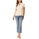 thumbnail image 2 of BLUSA IMPRESA DE MANGA CORTA CON LAZO EN EL CUELLO PARA MUJERES CHIC S BEIGE-FLORAL, 2 of 6