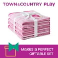 thumbnail image 2 of TOWN & COUNTRY PLAY 4-Piece Striped Reversible Terry Brights Washcloth Set, 13"x13", 100% BCI Cotton, Plush & Absorbent 550GSM, Flamingo Pink, 2 of 8