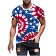 thumbnail image 2 of KeShDi Summer Mens T Shirts 4th Of July Independence Day Tshirts Men Casual Fashion Printing Round Neck Pullover Fitness Sports Shorts Sleeves T Shirt Blouse Hot Pink M, 2 of 5