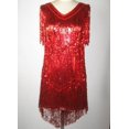 thumbnail image 4 of V Neck 1920s Sequin Fringe Charleston Flapper Dance Dresses Costumes_Special Gift, 4 of 5