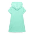 thumbnail image 2 of Wonder Nation Girls Terry Toweling Hooded Zip Swimsuit Coverup Dress with UPF50+, Sizes 4-18, 2 of 4