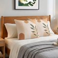 thumbnail image 6 of Bohemian Pillow Covers 26x26 Set of 2, Modern Abstract Boho Leaves Beige Middle Century Throw Pillow Covers Decorative Couch Cushion Cover, Microfiber Soft Pillowcases for Bedroom Living Room Sofa, 6 of 9