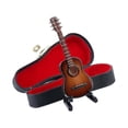 thumbnail image 3 of Guitarra de imitación en miniatura para escritorio, instrumento musical clásico, mini guitarra de madera, decoración artesanal, regalo de graduación, modelo con caja de almacenamiento y estante., 3 of 7