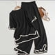 thumbnail image 4 of Womens Knit Short Sleeve Pullover Tops & Pants Set Solid Breathable Fabric Loose Top & Shorts for Women Girls and Ladies, 4 of 5