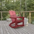 thumbnail image 2 of Flash Furniture Finn Modern Commercial Grade Poly Resin Wood Adirondack Rocking Chair - All Weather Red Polystyrene - Dual Slat Back - Stainless Steel Hardware, 2 of 12