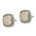 thumbnail image 2 of Shey Couture  Sterling Silver with 14K Accent Antiqued Diamond Post Earrings, 2 of 4
