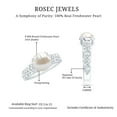 thumbnail image 6 of Rosec Jewels Genuine Freshwater Pearl Diamond Engagement Ring 7 Carat - Nature Inspired Ring - AAA Quality - with Jewelry Box, 925 Sterling Silver, US 10.00, 6 of 7
