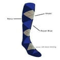 thumbnail image 2 of Golf Knickers Colorful Knee High Argyle Cotton Socks For Men Women and Youth - 6K: Navy/Khaki/Royal - Mens, 2 of 2