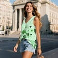 thumbnail image 3 of FUIALDOLG St Patrick Day Green Leaves Tank Tops for Women St Patricks Day T-shirt Sleeveless V Neck Flowy Tunic Tops Comfort Tanks Y2K Clothes Party Outfits,2XL, 3 of 7