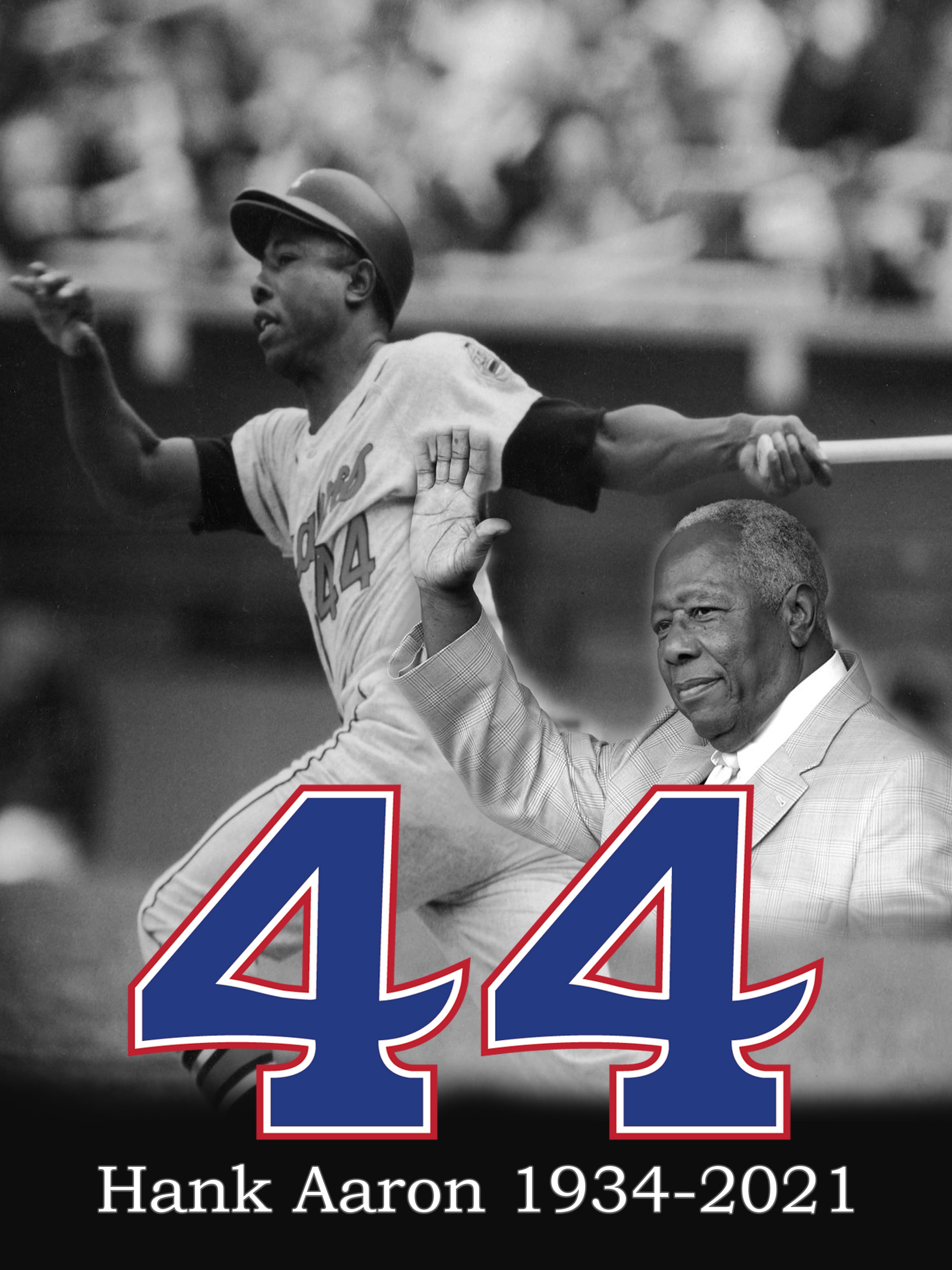Hank Aaron by Jobe Waters 16x12 Painting Reproduction Art Print  POD