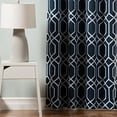 thumbnail image 2 of Quality Home Geometric Trellis Printed Room Darkening Curtains - Stainless Steel Nickel Grommets - Navy - 52"W x 84"L - (Set of 2 Panels), 2 of 4