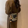 thumbnail image 3 of Bolso pequeño vintage para mujer, estilo primaveral, estilo bandolera, con textura rombal, portátil, 3 of 6