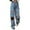 *Light Blue, variant on CENGNIAN Women's Y2K High Waisted Ripped Denim Pants,Baggy Washed Distressed Jeans For Women,Ladies Stretchy Wide Leg Streetwear Trousers,Light Blue,Size XL