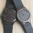 thumbnail image 3 of AMZLAL Wood Watch For Men Wooden Watch With Black Real Leather Strap To My Man Casual Watches, 3 of 5