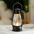 thumbnail image 2 of Virelaxpo Portable Vintage LED Candle Lamp with Realistic Flame Effect, Handheld Desktop Night Light for Home Decor, Gold and Black Finish, 2 of 6