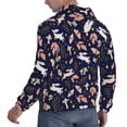 thumbnail image 6 of Wukai Retro Rabbit Flower Print Men Hoodies Fleece Sweatshirts Long Sleeve Sweaters Pullover Fall Outfits Winter Clothes-Medium, 6 of 7