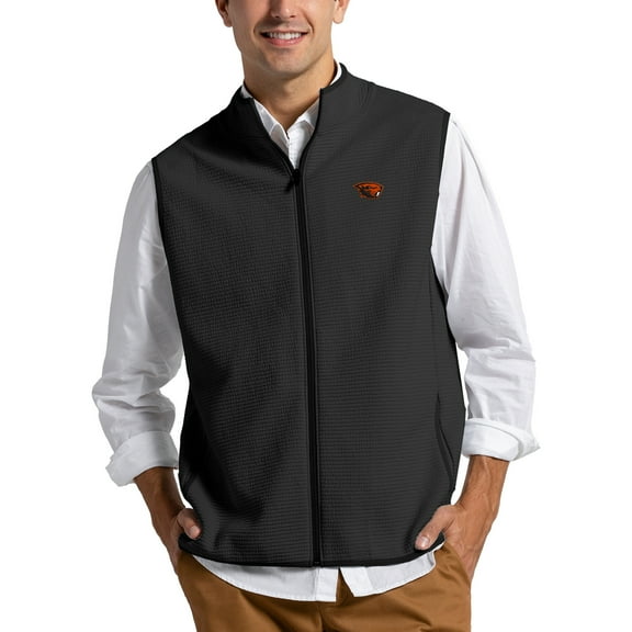 Men's League Collegiate Wear Black Oregon State Beavers Summit Full-Zip Vest