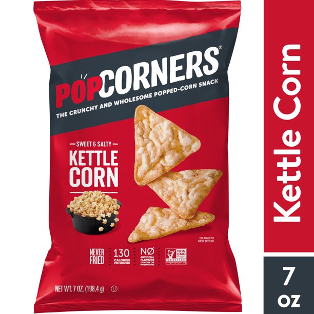 Popcorners Kettle Corn Popped Corn Snacks, 7 oz Bag