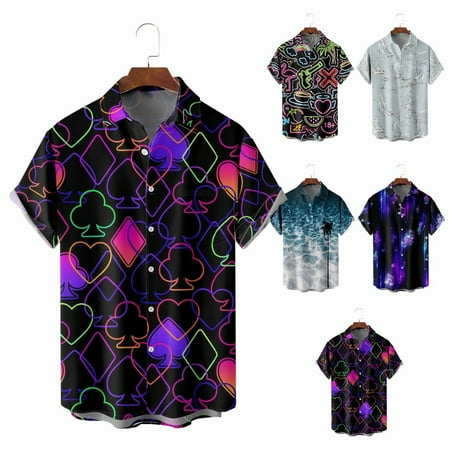 

Plus Size Button Down Shirts with Chest Pocket Slim-Fit Tops for Men Women