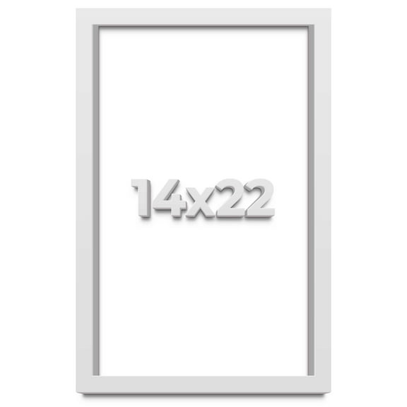 14x22 Shadow Box High Gloss White Display Frame | 1.625 Inches Deep | 1 Inch Moulding Width | Solid