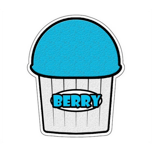 BERRY FLAVOR Italian Ice Decal shaved ice sticker cart