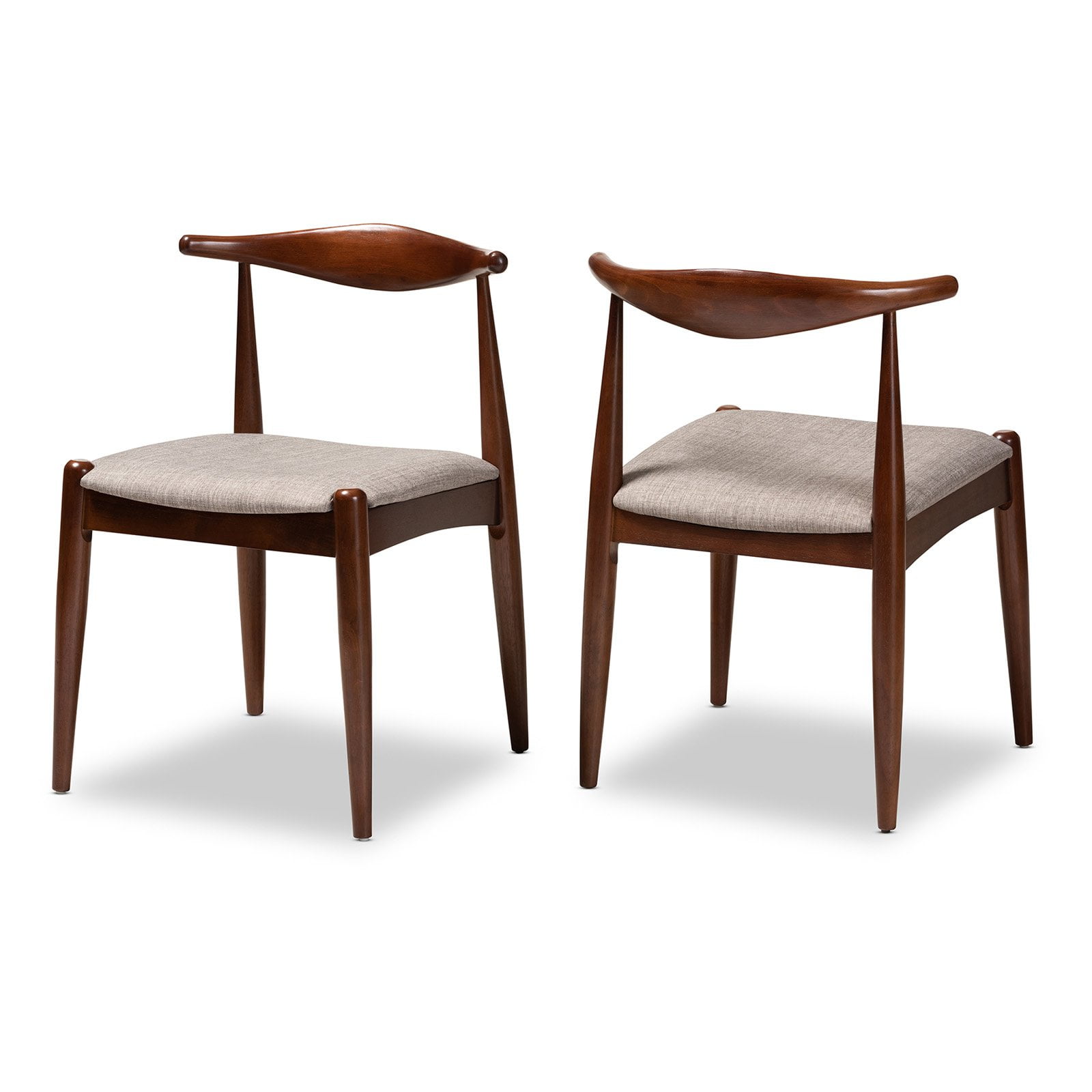 Virgil Mid Century Modern Upholstered Dining Chairs, Set of 2, Charcoal and  Walnut - Walmart.com