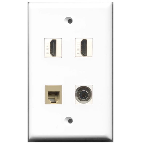 Ultra Spec Cables 2 Port HDMI 1 Port Phone RJ11 RJ12 Beige 1 Port 3.5mm Wall Plate