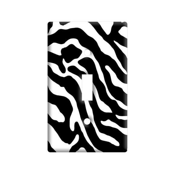 Zebra Print Black White Light Switch Plate Cover