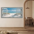 thumbnail image 6 of Ocean Beach Window Canvas Wall Art - Summer Coastal Seascape Picture Landscape Canvas Prints, Horizontal Tropical Sea Paintings Artwork for Home Decor, 6 of 7