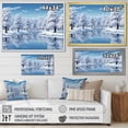 thumbnail image 4 of Designart "Snowy Lake Landscape Winter's Embrace" Landscapes Framed Wall Art Decor - Traditional Blue Winter Landscape Entryway Framed Wall Art Print, 4 of 6