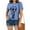 Blue, variant on Giraffe Print Graphic Short Sleeve T-Shirt Plus Size Women Tops