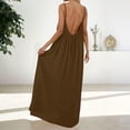 thumbnail image 6 of Women's Spaghetti Strap Backless Loose-fitting Resort Long Dress, 6 of 9