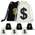 thumbnail image 1 of HLONK 8 Pcs Money Bags Money Bag Prop Drawstring Pouch Party Favor Bags Cotton Drawstring Bags Party Candy Bag, 1 of 6