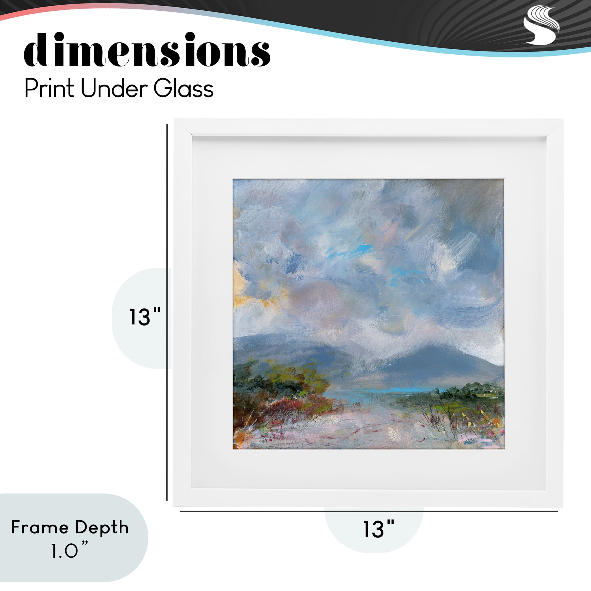 Stupell Industries Expressive Mountain Mists White Framed Print Under Glass, design by Leslie Birch