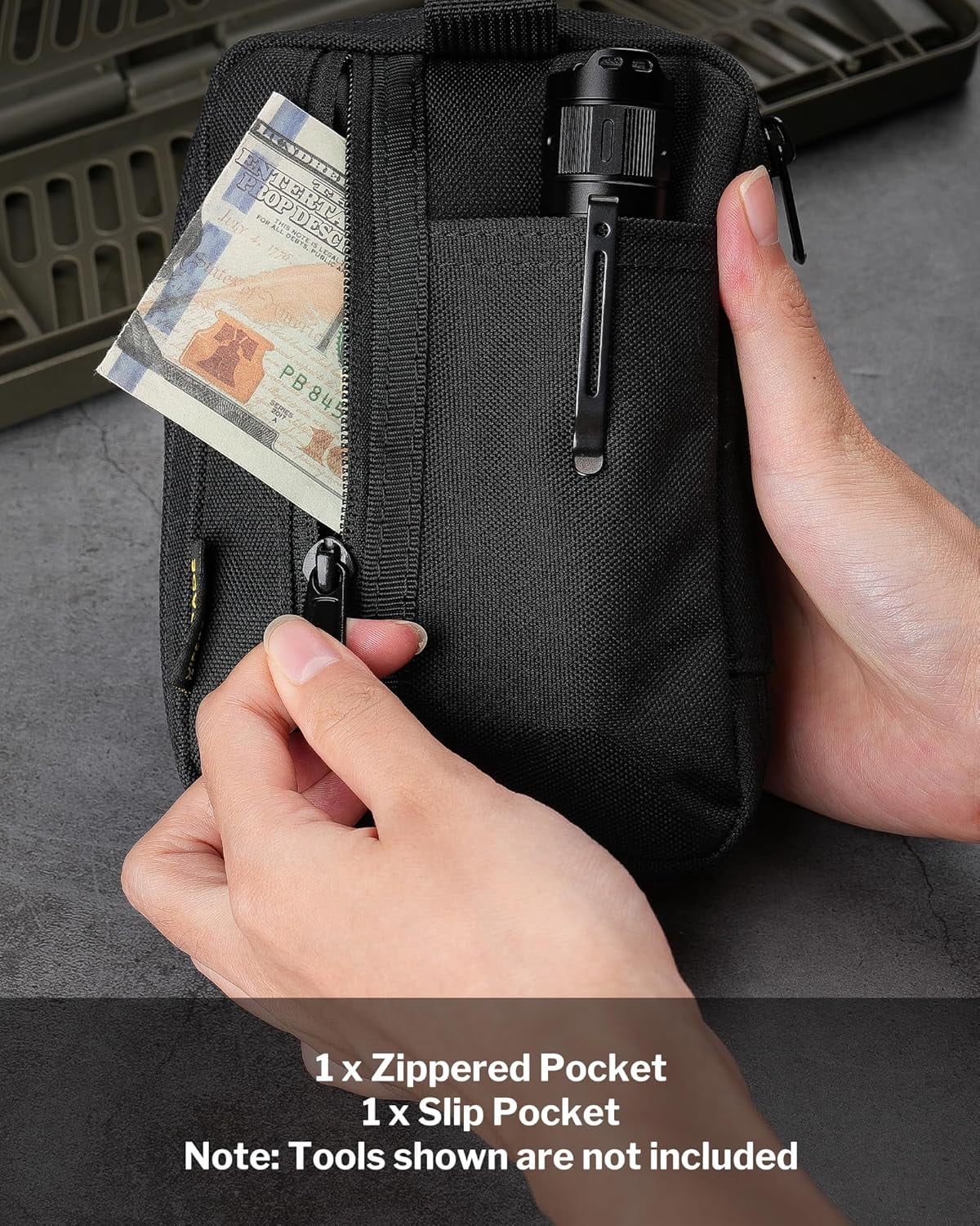 VIPERADE EDC Pouch for Men, Pocket Organizer with Patch Area, Molle Utility Pouch for Everyday Carry