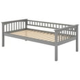 thumbnail image 7 of Royard Oaktree Twin over Twin Bunk Bed with Storage Drawers and Built-in Ladder, Wood Bunk Bed Frame with Fence Style Guardrails and Headboard, Can Be Divided Into 2 Separate Platform Beds, Grey, 7 of 7
