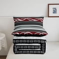 thumbnail image 5 of jejeloiu Bold Striped Twin Comforter Sets,Fiesta Print Bedding Set For Boys,Red Gray,Black Reversible,2 Pieces,1 Comforter and 1 Pillowcase, 5 of 7